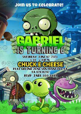 plants vs zombies Birthday invitation