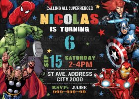 Avengers Birthday invitation