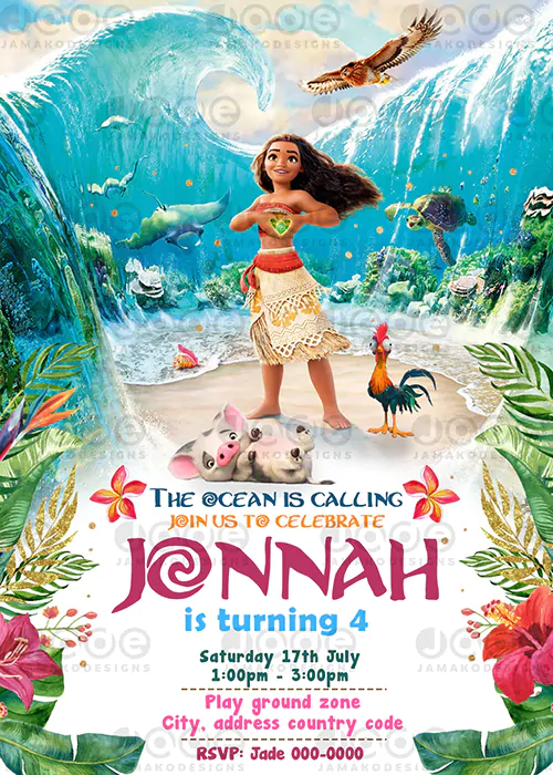 Moana invitation cheap