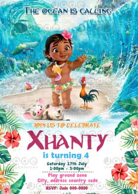 Moana Birthday Party Invitation Template