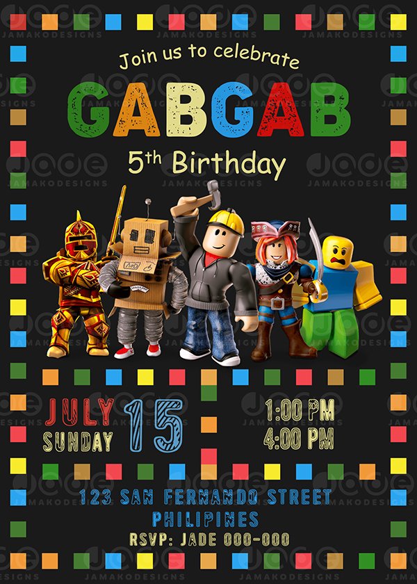 10 FREE Roblox Girl Invitations Templates for Birthdays