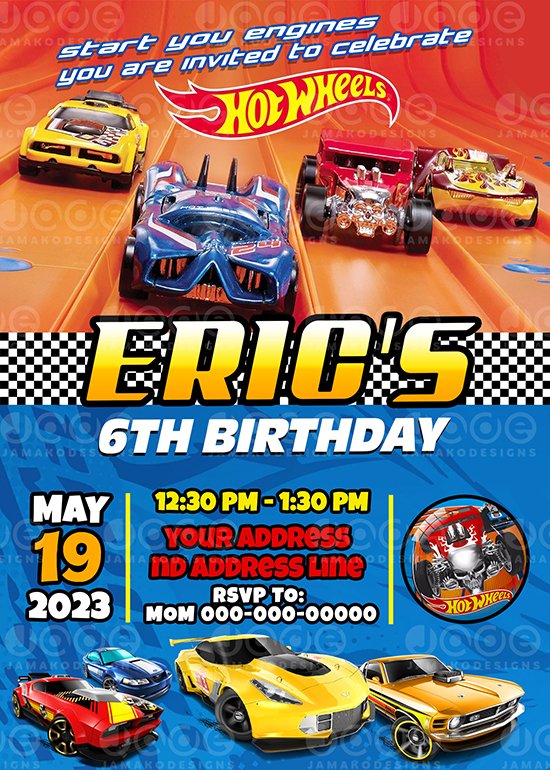 hot wheels Birthday Invitation 3