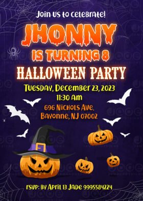 Halloweens Party Design templates 4 x 6 or 5 x 7 FREE BACKSIDE