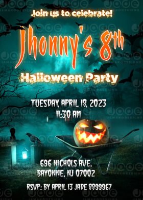 Halloweens Birthday Invitation design template