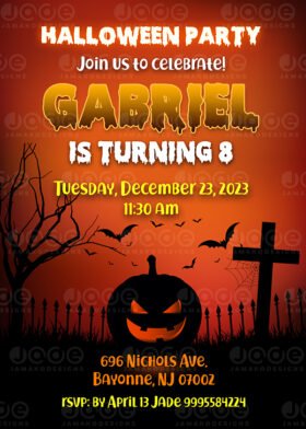 Digital Halloweens Invitation design template 4 x 6