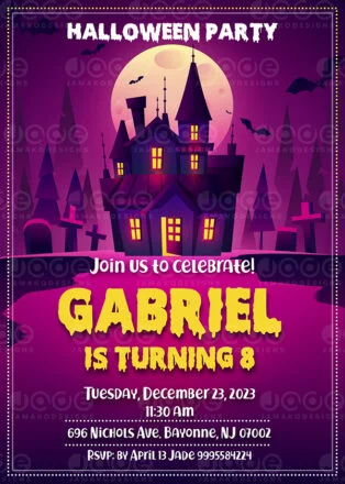 Halloween Party Design for birthday 4 x 6...