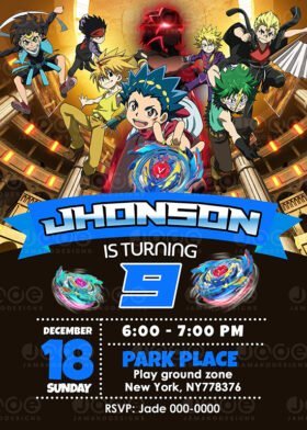 Beyblade Birthday invitation