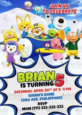 Pororo Birthday template for kids