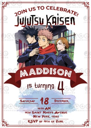 Anime Jujutsu Kaisen Customize Birthday Template
